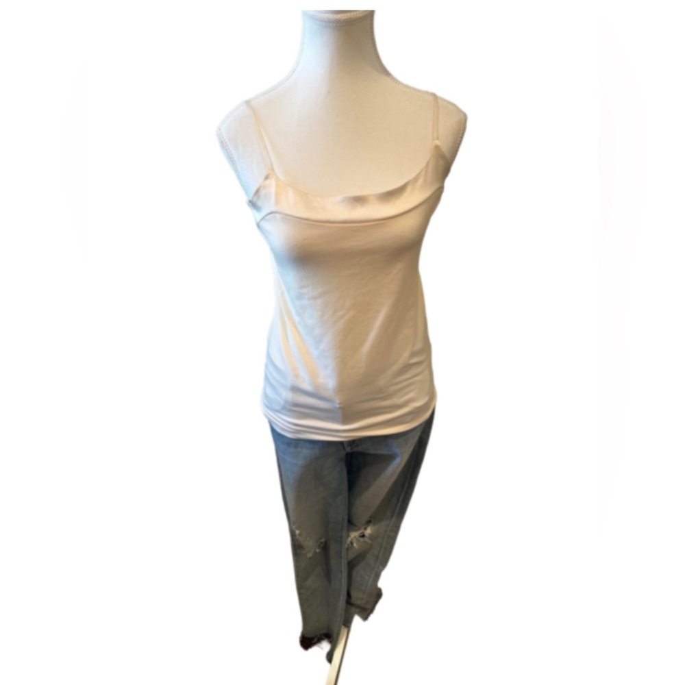 NWOT Banana Republic Spaghetti Adjustable Strap Satin Trim stretchy Cami